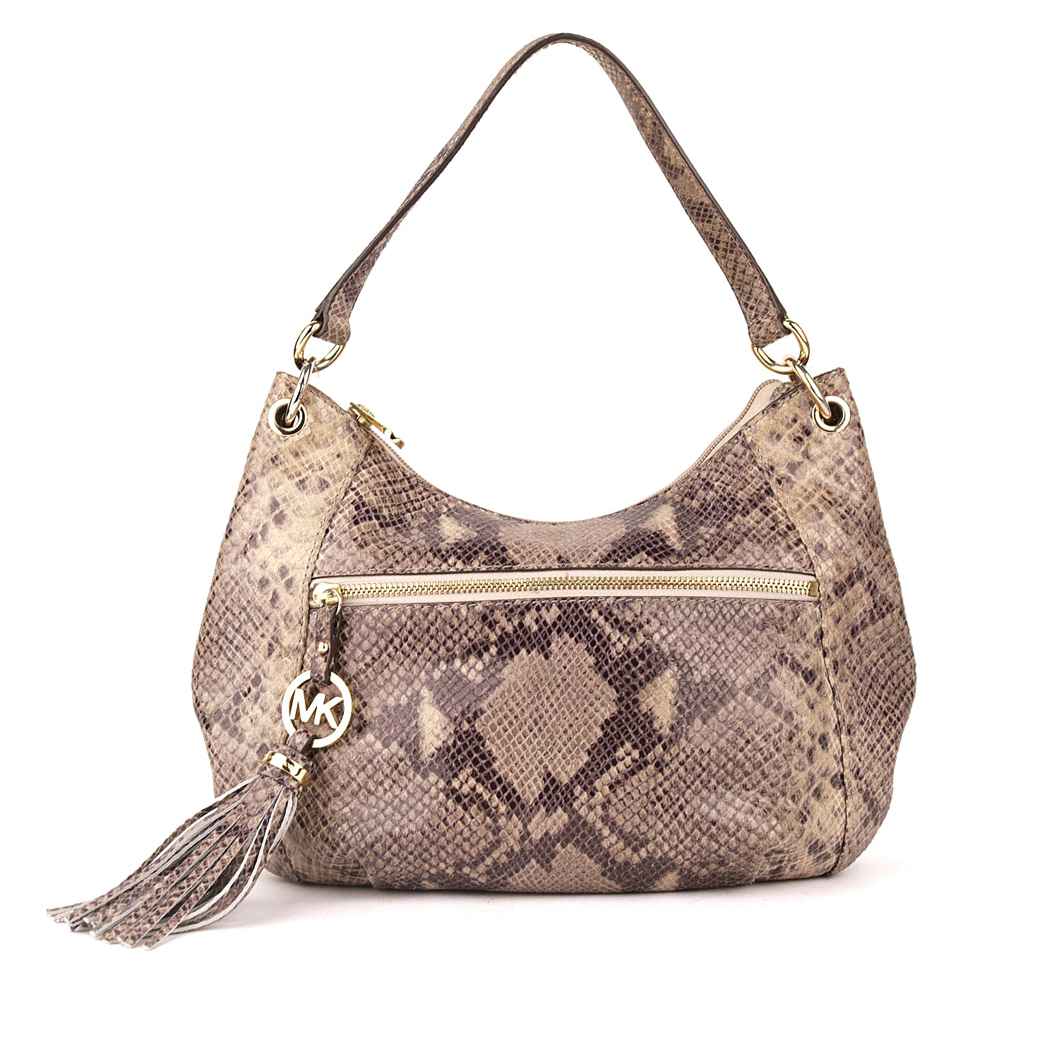 Python embossed leather crossbody bag or shoulder bag. Brown and black high quality leather purse. Vine and Branch Studio