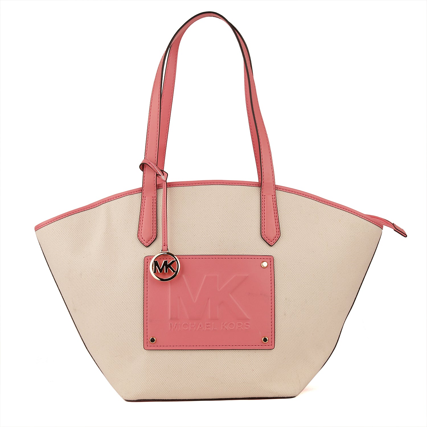 MICHAEL KORS LEATHER SHOULDER popular BONDED TOTE LARGE PINK GRAPEFRUIT