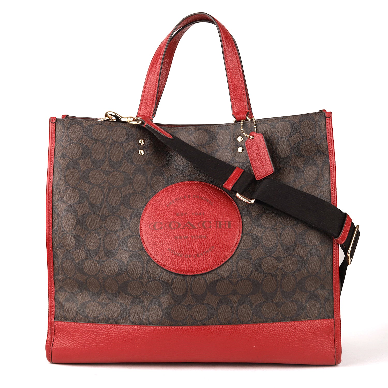 Coach Multicolor Signature Canvas and Leather Dempsey Tote