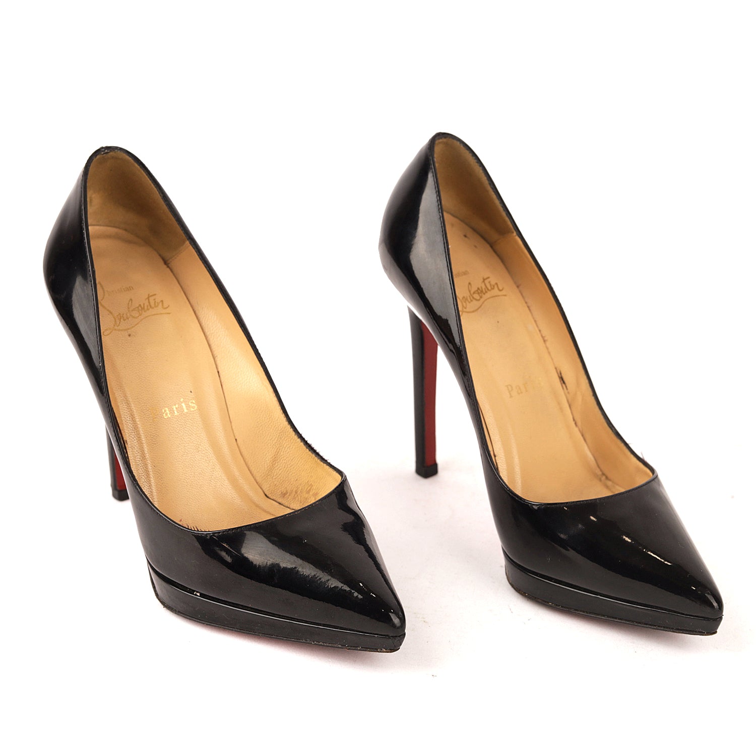 Christian louboutin pointed toe black best sale