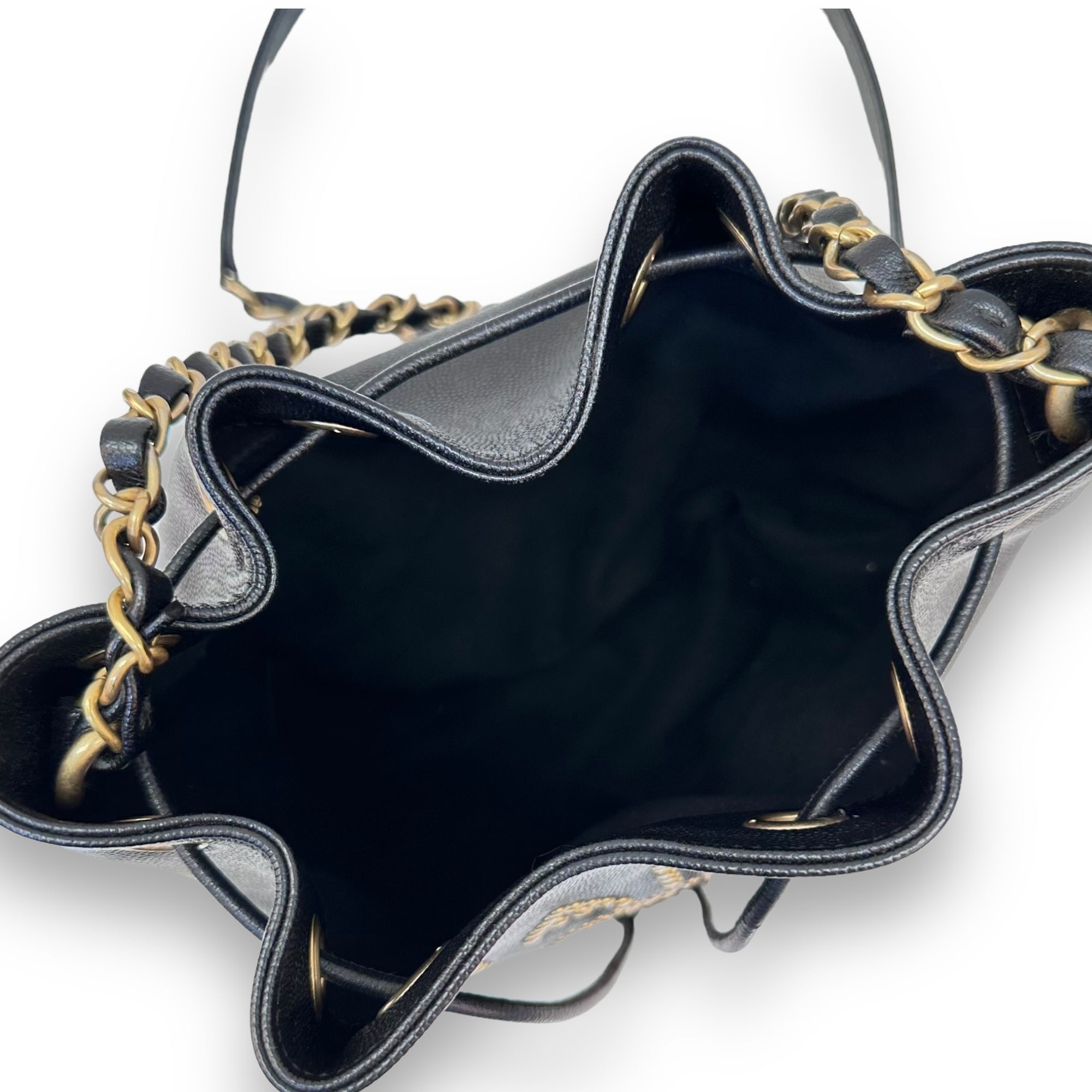 Chanel Caviar Deauville Drawstring Bucket Bag