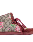 gucci Pink Blooms Print Coated Canvas Shoes size 37