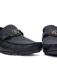 Black Monogram Buckle Loafers