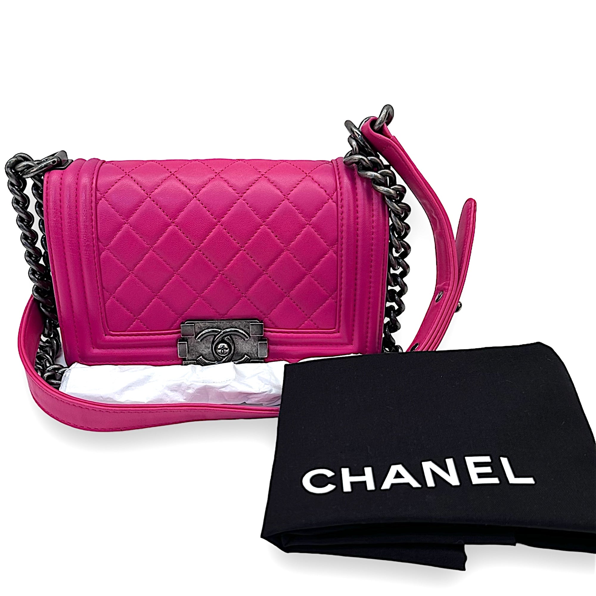 Chanel Small Boy Pink Lambskin Flap Bag