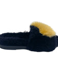 Anya Hindmarch Smiley Shearling And Fur Flat Slides Size EU 35