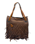 Bottega Veneta Brown Intrecciato Palio Fringe Tote Bag