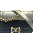 Chanel Bicolor Leather Small Boy Bag