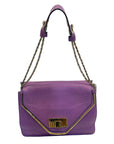 Chloe Purple Leather Medium Sally Flap Shoulder Bag