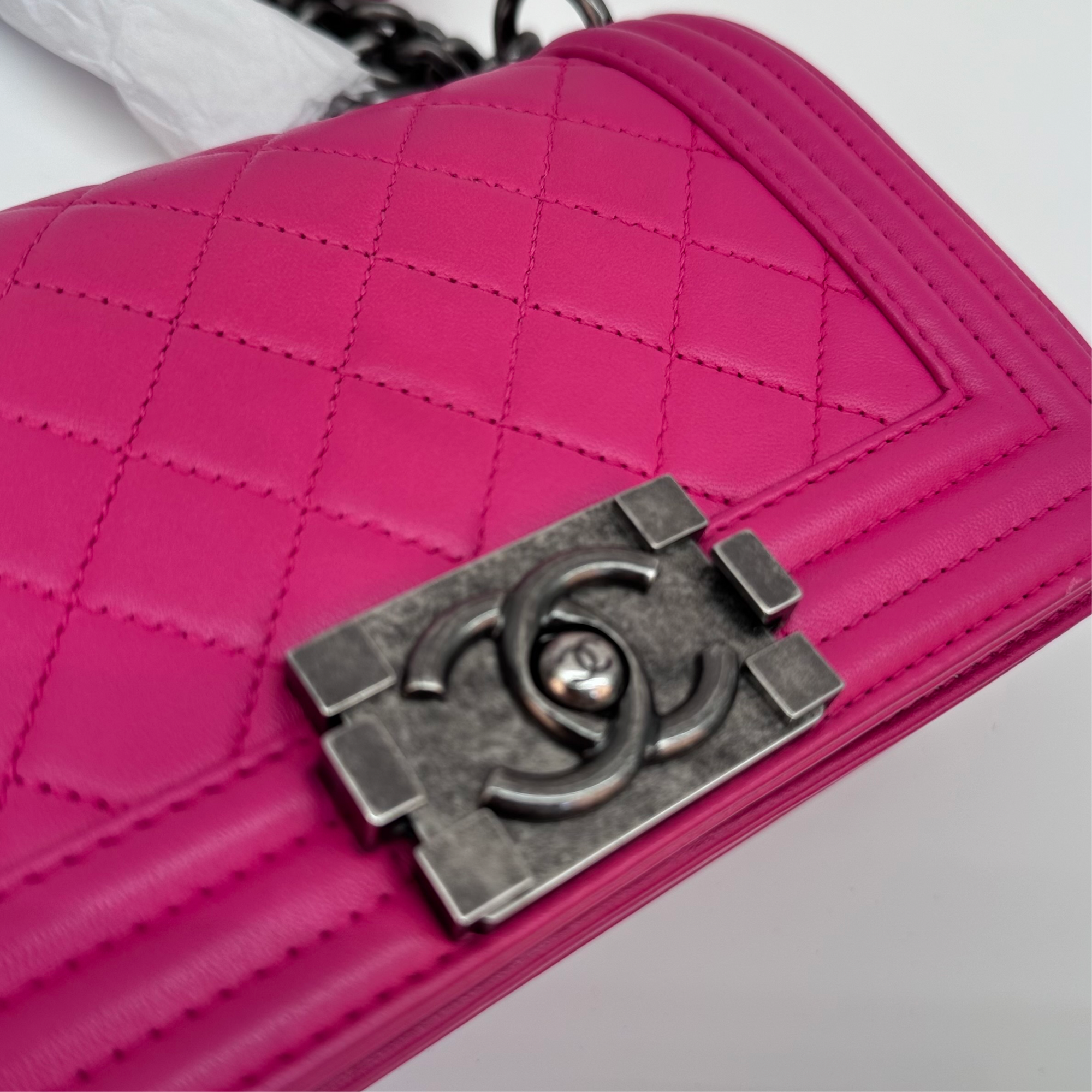 Chanel Small Boy Pink Lambskin Flap Bag