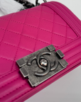 Chanel Small Boy Pink Lambskin Flap Bag