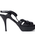 Yves Saint Laurent Black Patent Tribute Sandals - Size EU 37