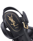 Yves Saint Laurent Black Patent Tribute Sandals - Size EU 37