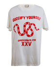 Gucci White Cotton Guccify Yourself Printed Oversized T-Shirt - Size M