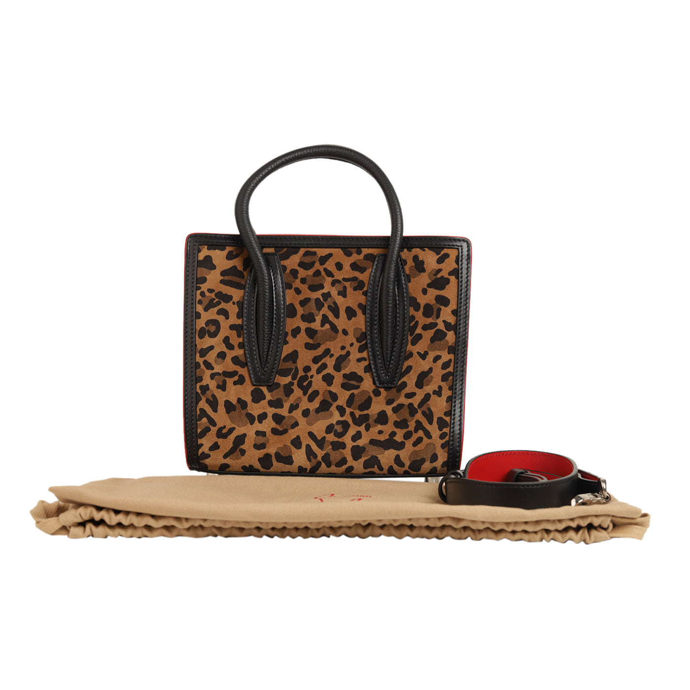 Christian Louboutin Paloma Leather Leopard Print Mini Tote Bag