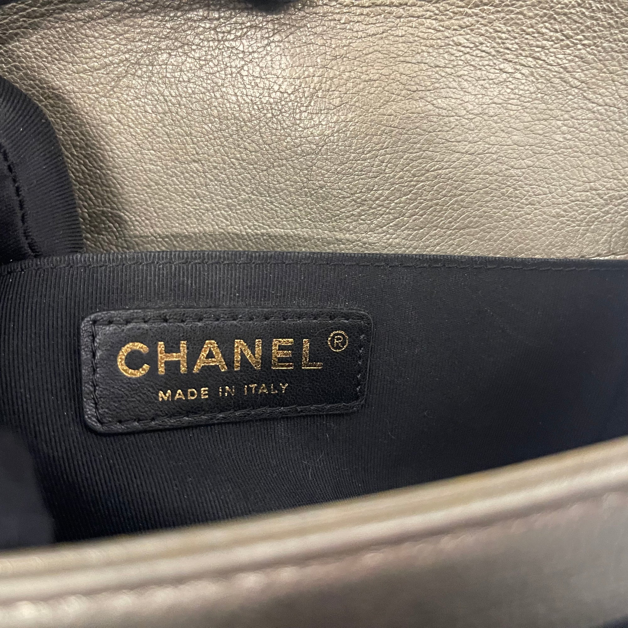 Chanel Bicolor Leather Small Boy Bag