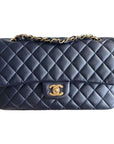 Medium Caviar Chanel Classic Double Flap Dark Blue GHW