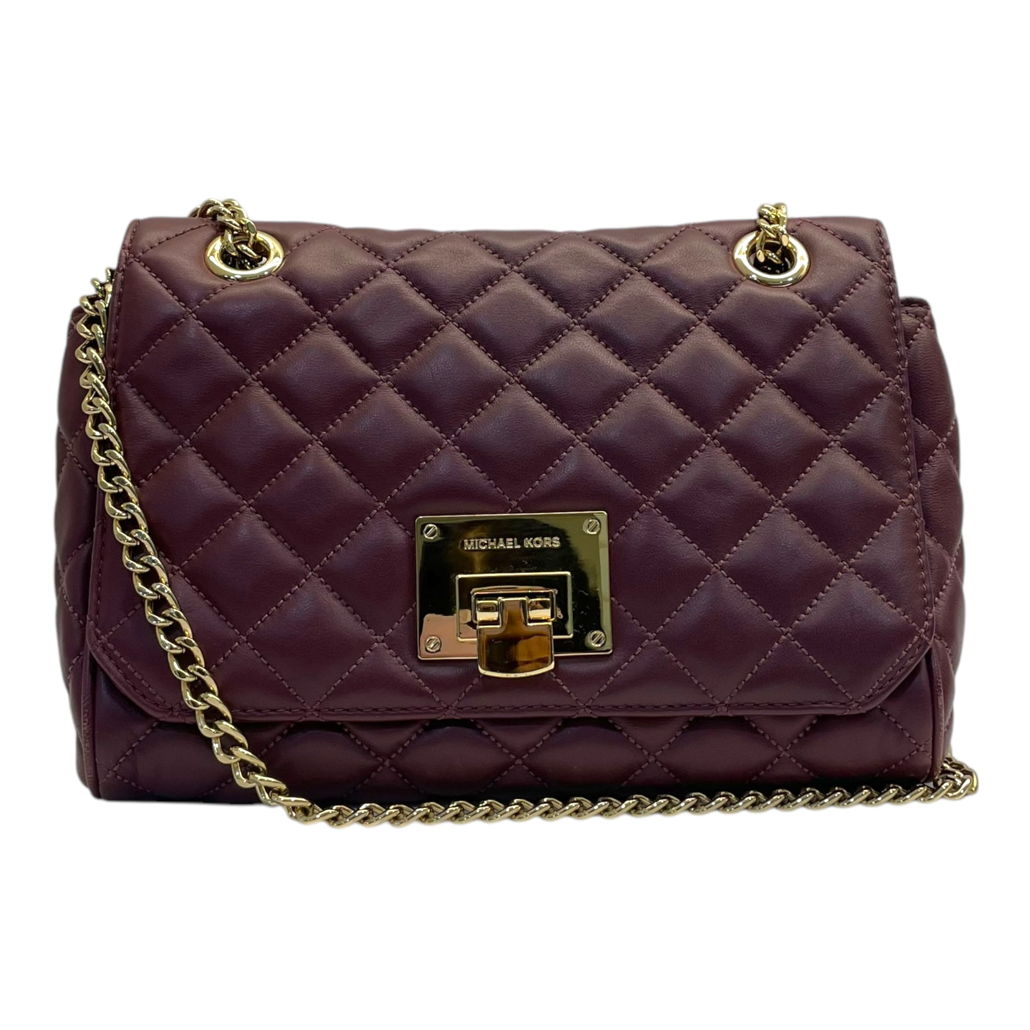 Micheal Kors Maroon leather handbag fashion