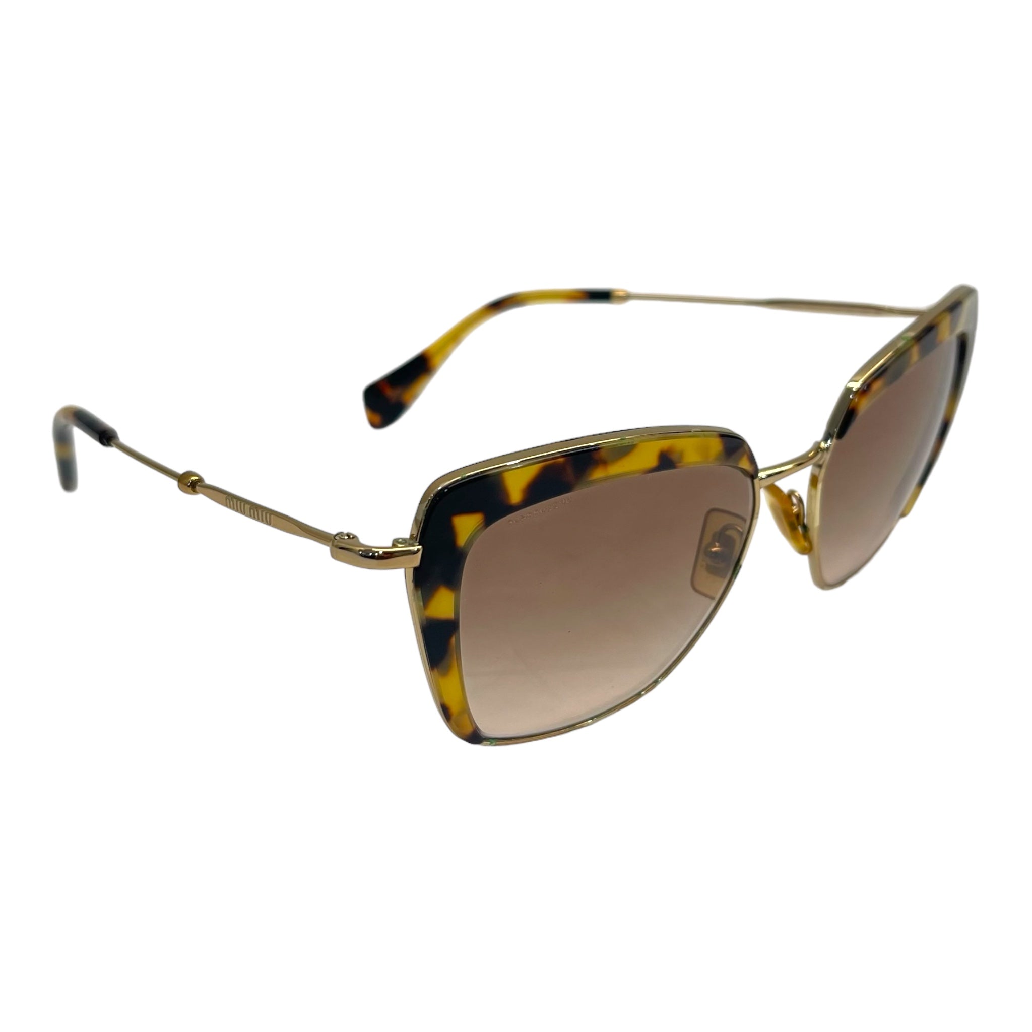 Miu Miu SMU 08O 1AB-0A7 Cat Eye Black Gray Gold Gradient Sunglasses shops