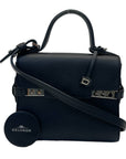 Delvaux Black Leather Tempete PM Top Handle Bag