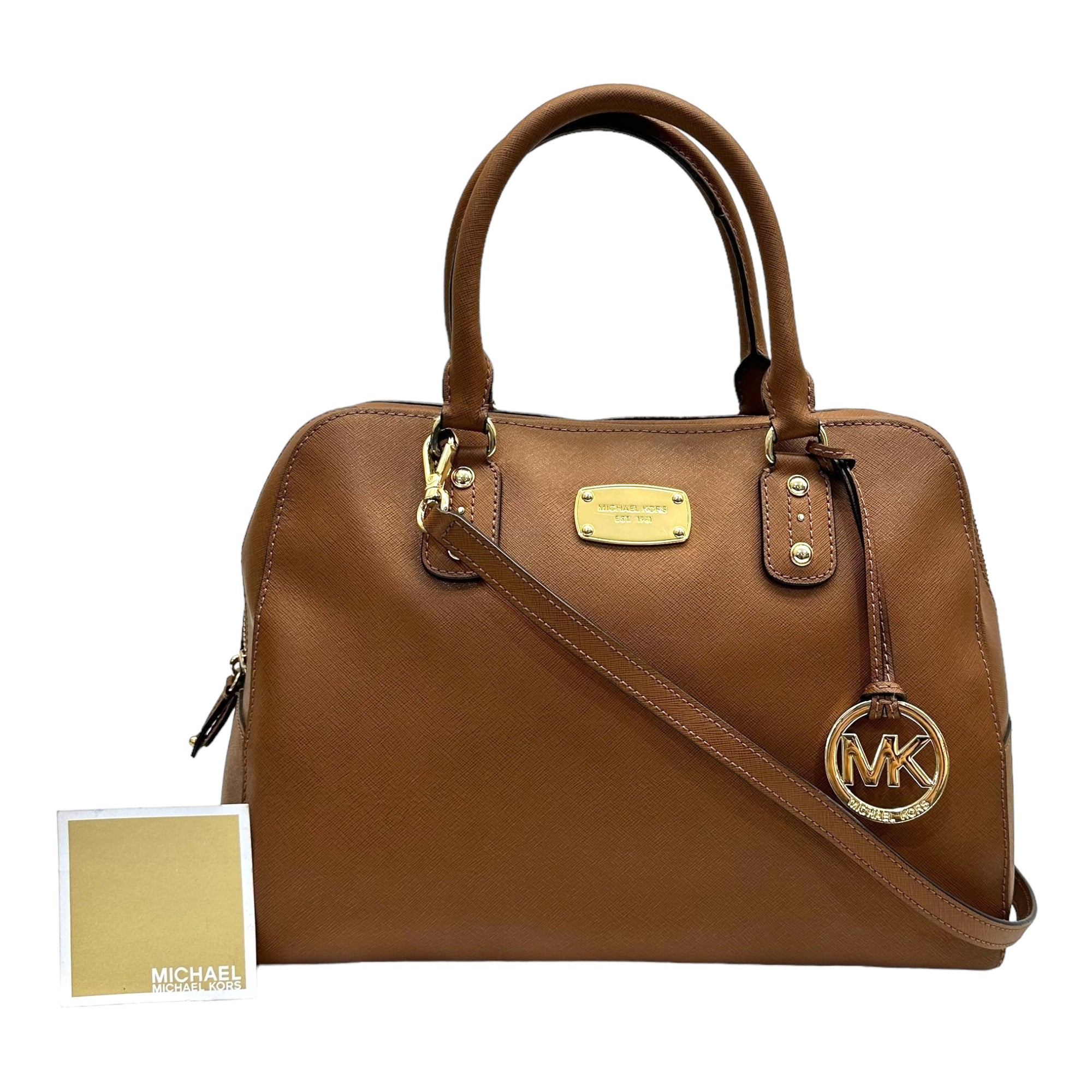 MICHAEL Michael Kors Brown Leather Large Sandrine Satchel