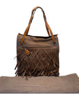 Bottega Veneta Brown Intrecciato Palio Fringe Tote Bag