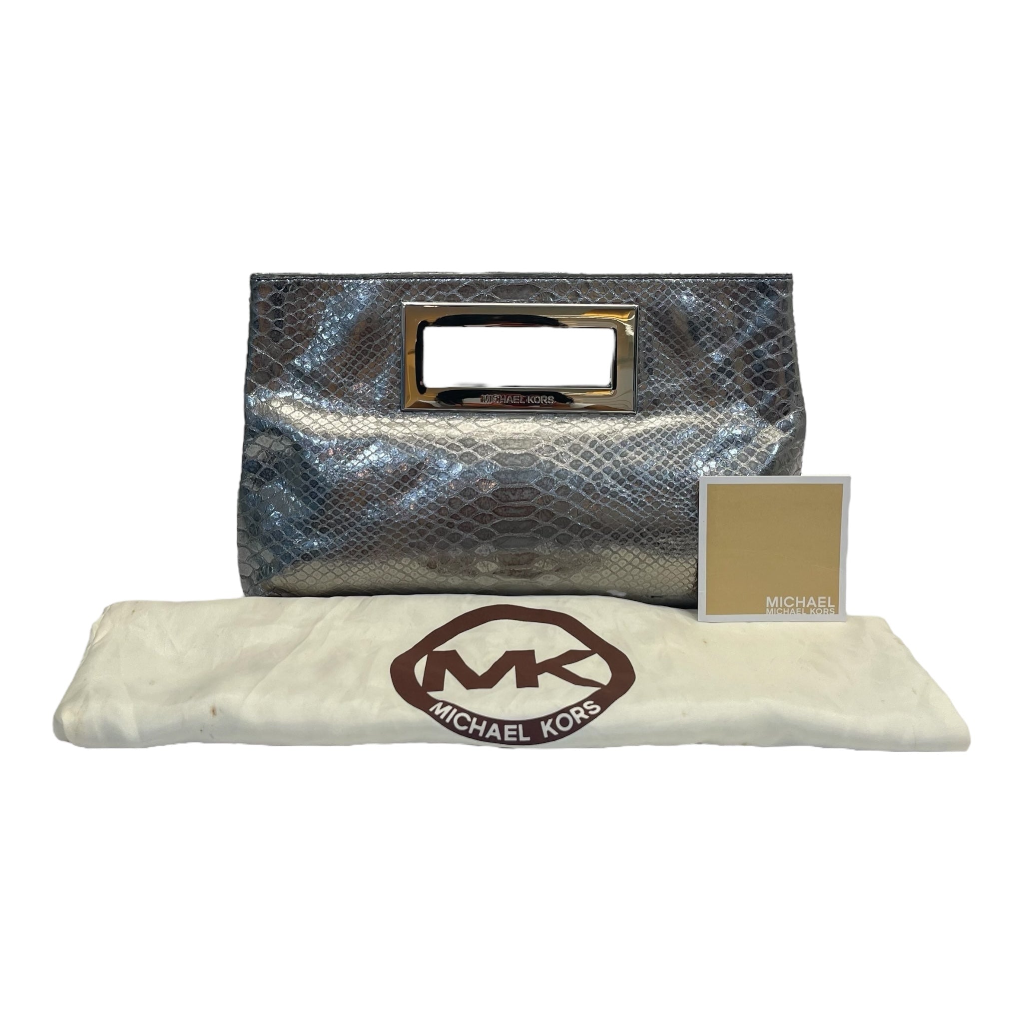 MK python clutch best sale