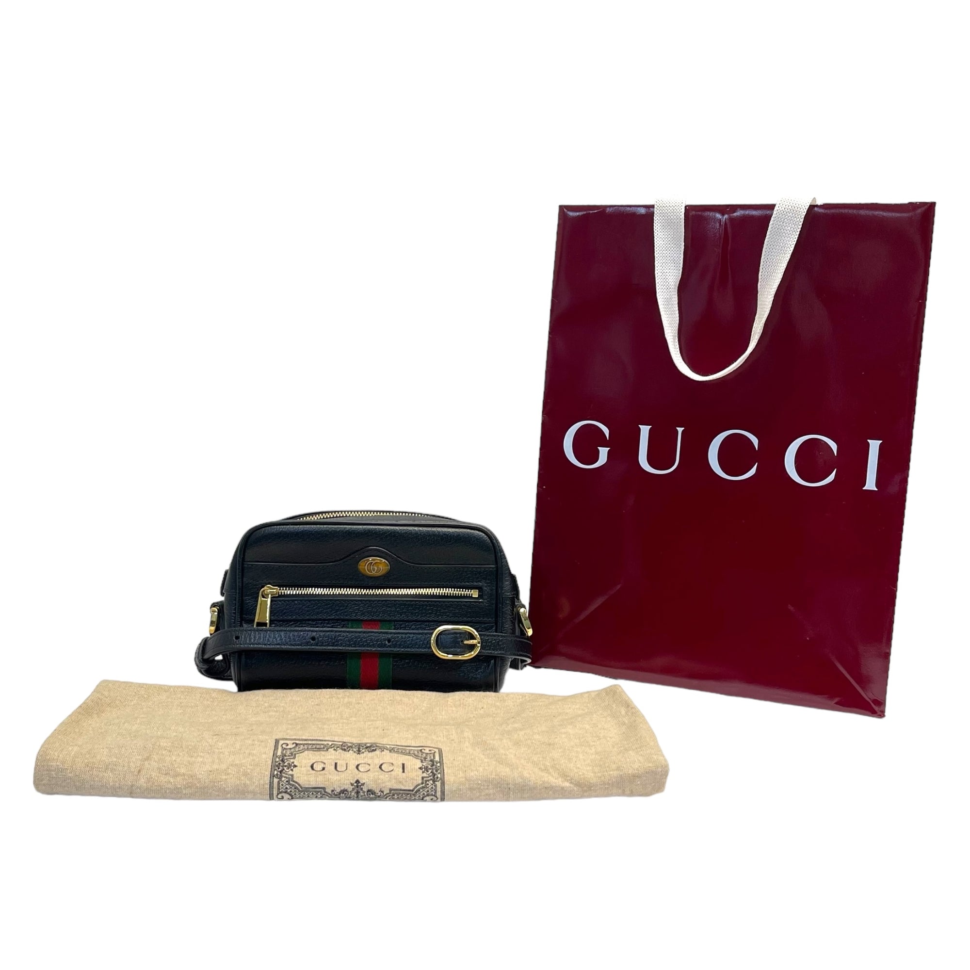 Gucci Web Leather Crossbody Bag