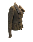 Burberry Prorsum Brown Suede Shearling Motorcycle Jacket