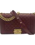 Chanel Calfskin Quilted Medium Boy Flap Red Bag