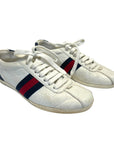 Gucci White Leather Web Detail Ace Low Top Sneakers Size EU 35