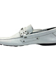 Versace White Leather Loafers