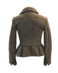 Burberry Prorsum Brown Suede Shearling Motorcycle Jacket