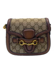 Gucci Lady Web Shoulder Bag GG Canvas Small Brown Bag