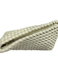 Bottega Veneta White Intrecciato Leather Structure Clutch