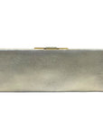 Salvatore Ferragamo Metallic Beige Leather Musa Gancini Clutch