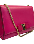 Salvatore Ferragamo Pink Saffiano Leather Crossbody Bag