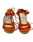 Jimmy Choo Suede Burnt Orange Sandals Size EU 35