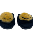 Anya Hindmarch Smiley Shearling And Fur Flat Slides Size EU 35