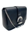 Jimmy Choo Black Leather Cheri Chain Shoulder Bag