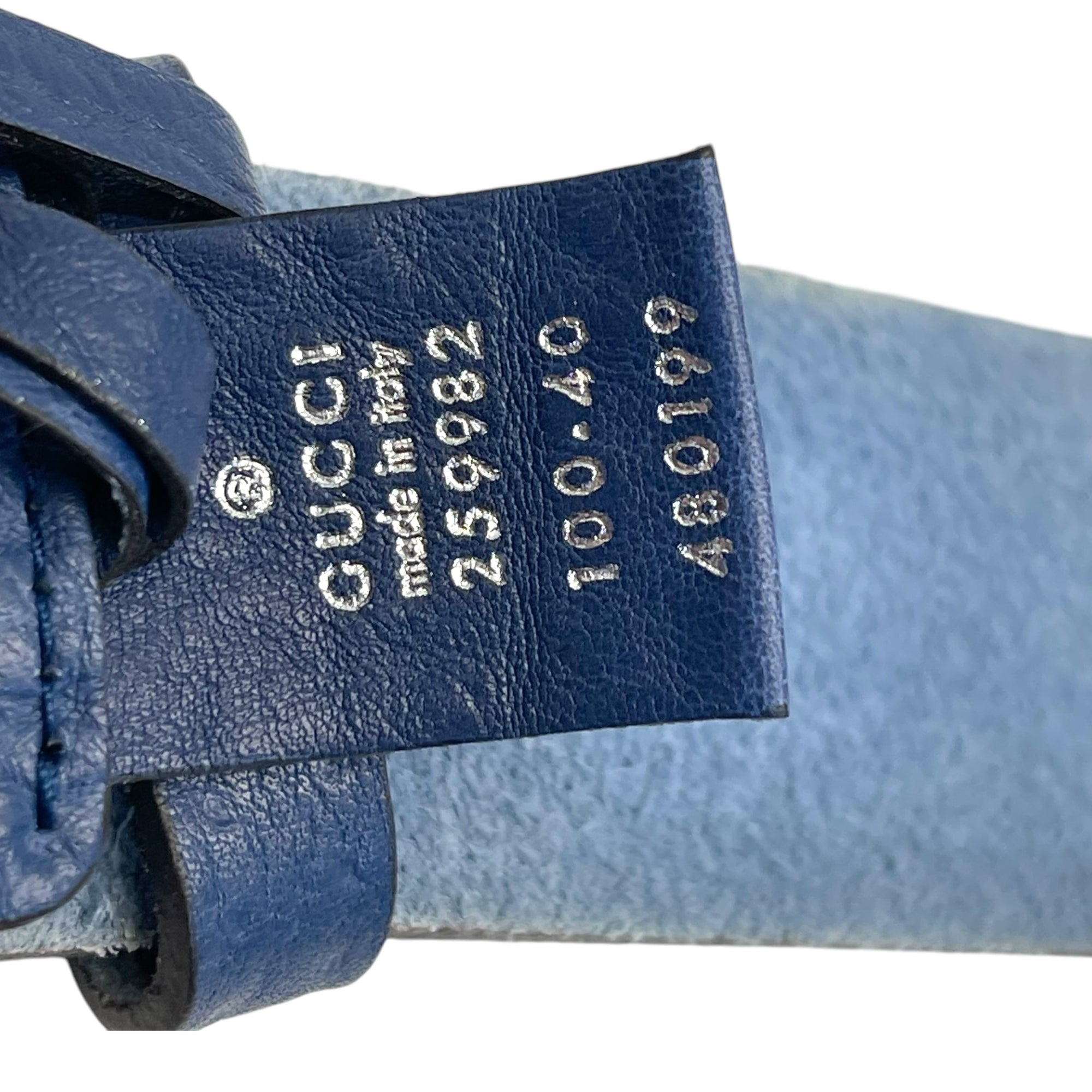 Gucci GG Blue Leather Belt