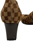 Louis Vuitton Damier Pony Hair Square Toe Pumps