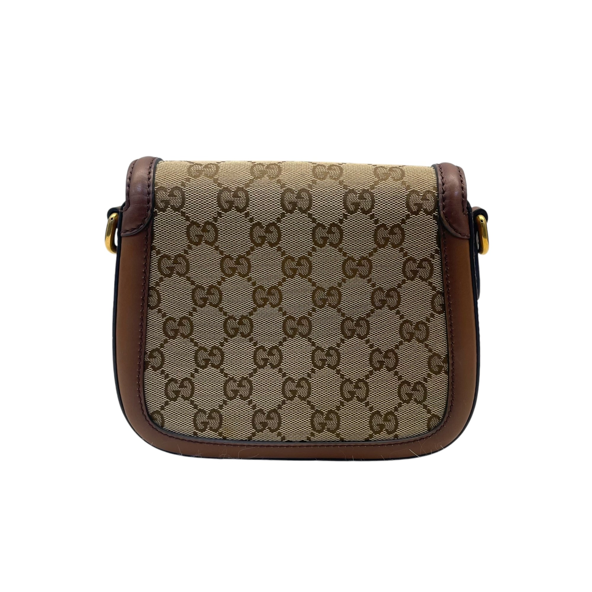 Gucci Lady Web Shoulder Bag GG Canvas Small Brown Bag