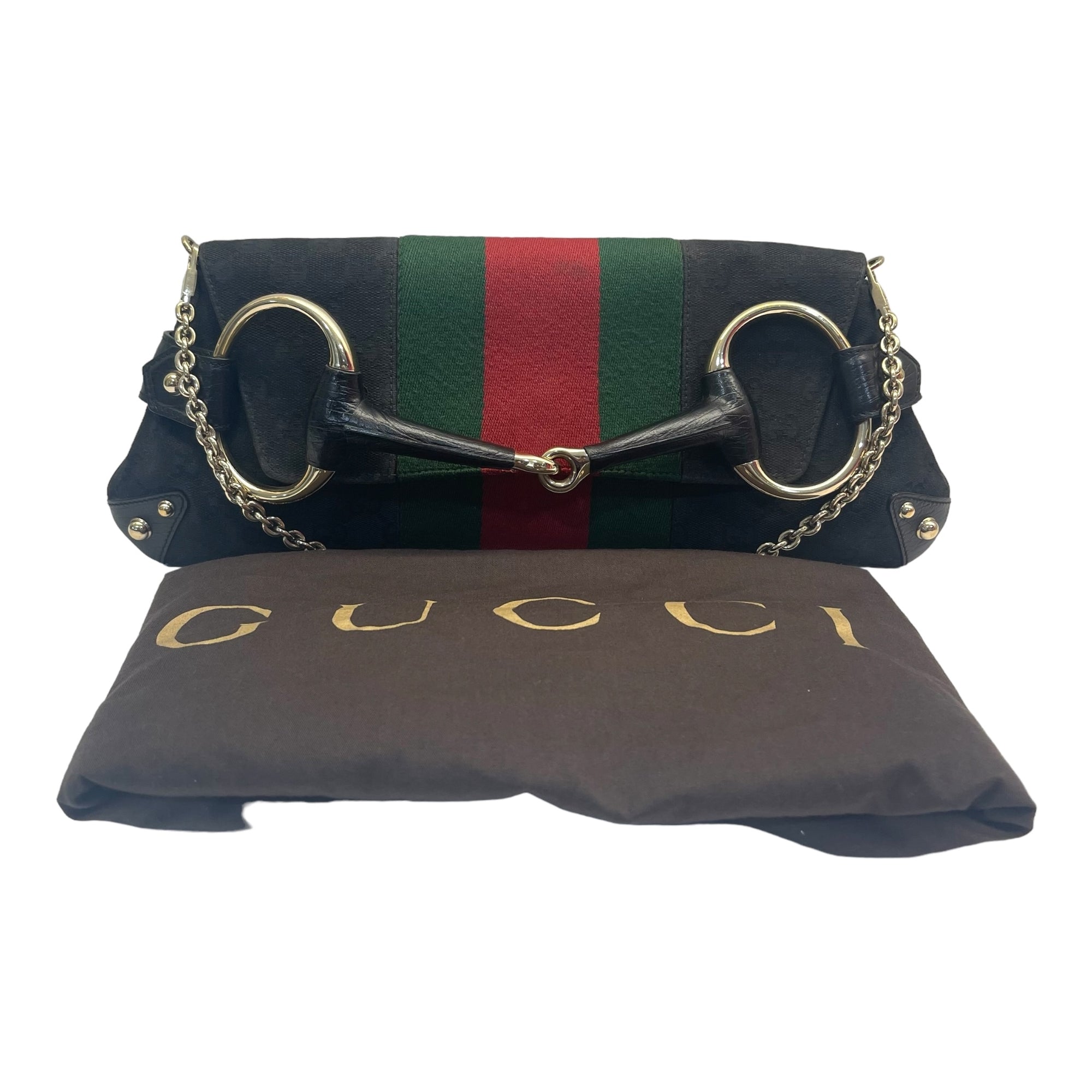 Gucci GG Supreme Canvas Horsebit Chain Handle Bag