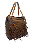 Bottega Veneta Brown Intrecciato Palio Fringe Tote Bag