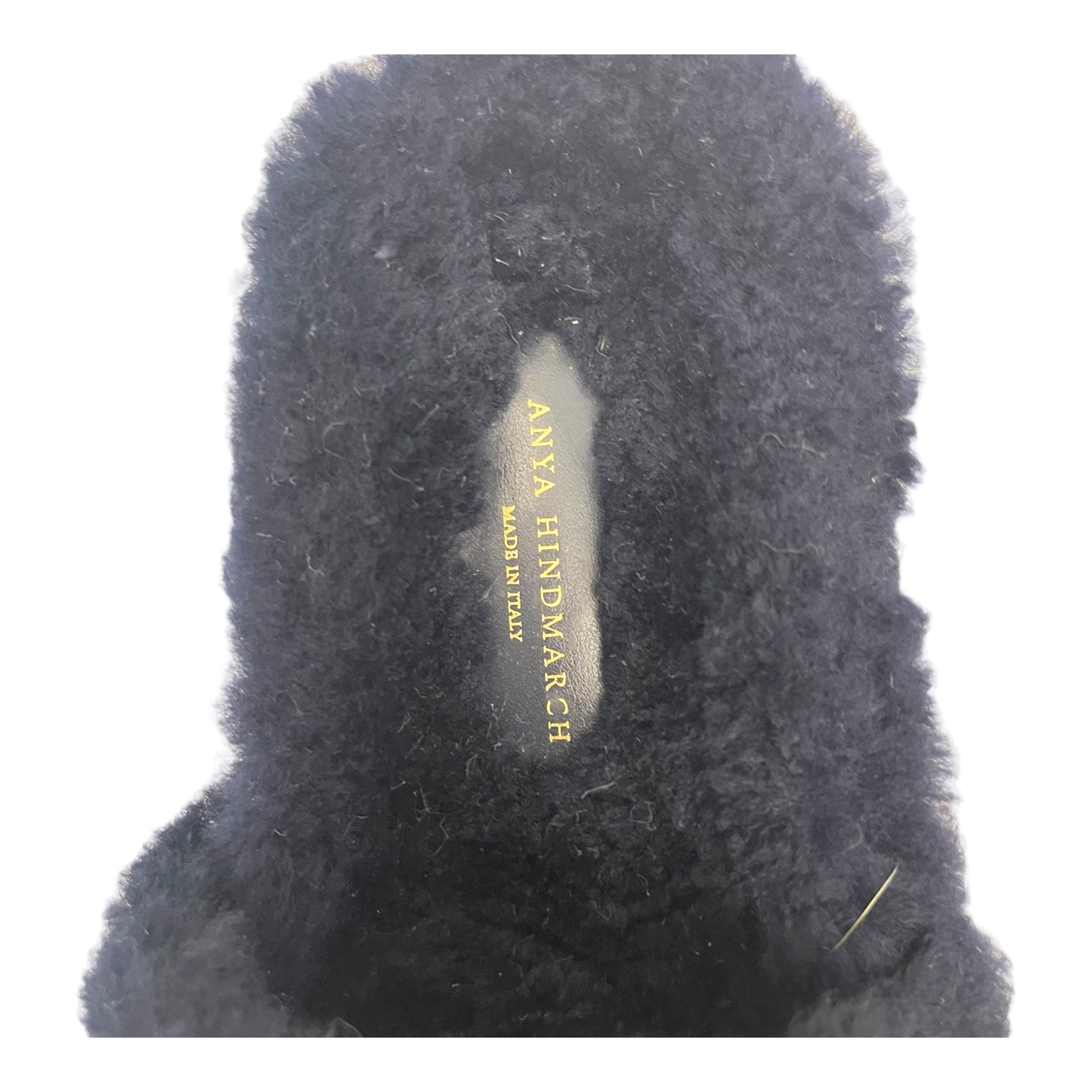 Anya Hindmarch Smiley Shearling And Fur Flat Slides Size EU 35