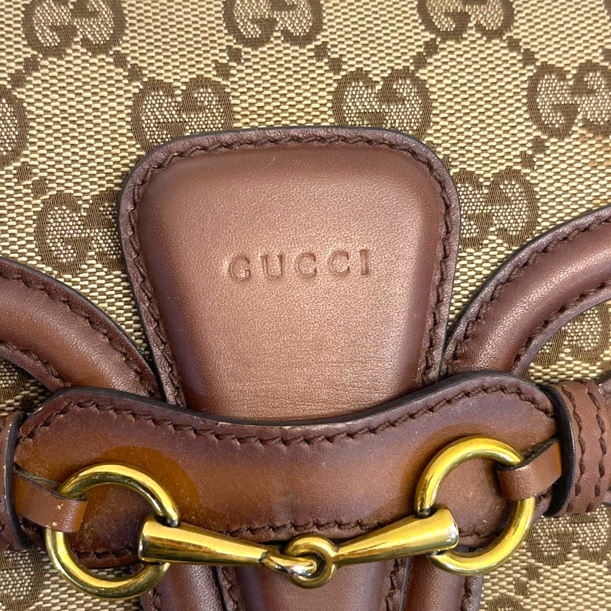 Gucci Lady Web Shoulder Bag GG Canvas Small Brown Bag