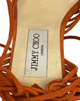 Jimmy Choo Suede Burnt Orange Sandals Size EU 35