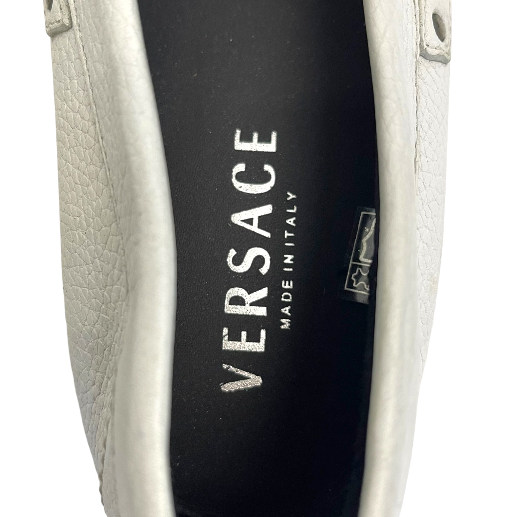 Versace White Leather Loafers