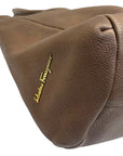 Salvatore Ferragamo Brown Pebbled Leather Tote Bag