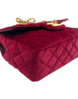 Chanel Red Velvet Flap Mini